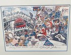 Mark Mcmahon Signed Print    wrigley Field Cubs Fans    Chicago Cubs Framed Litho 03