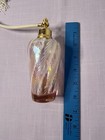 Vintage Antique Pink Iridescent Glass Perfume Bottle Pump Atomizer