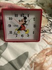 Mickey Mouse Alarm Clock Red Quartz Japan Lxz138  100   Working Lorus Disney