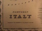 1855 1st Colton Atlas Color Map Northern Italy Milan Tuscany Lombardy 14x17in