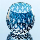 Crystal Edo Kiriko Dark Blue Whisky Glasses Tumbler Handmade Drinking Glass 12oz