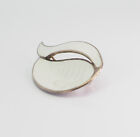 Rare Vintage Modern Large White Enamel Sterling Silver Pin Aksel Holmsen Norway