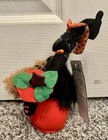 Annalee Halloween 6    Witch Kitty On Pumpkin Plush Doll Figurine Decoration