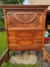 Antique 19th Century Walnut Burl Full Bed