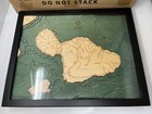 Maui  Hawaii 3-d Nautical Wood Chart Wood Carved Topographic Depth Chart   Map