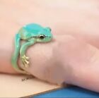 Tree Frog Ring Adjustable Open Animal Hugging Frog Ring Novelty Ring