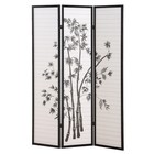 Flor 3-panel Oriental Shoji Screen room Divider  Black