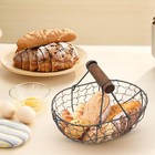 Vintage Egg Basket Iron Wire Fruit Basket Picnic Storage Basket With Handle