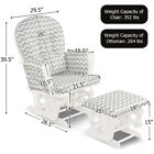 Costway Glider And Ottoman Cushion Set Wood Baby Nursery Rocking Chair