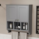 Medicine Cabinets Bathroom Cabinet Wall Mounted 2-door With 3 Open Shelves