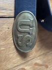 Civil War 1860s Us Brass Oval Buckle And Leather Belt Rare Find