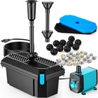 Pond Filter With Pump And Fountain Kit  660gph  40w  Outdoor Water Feature