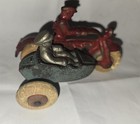 Hubley Antique Police Motorcycle   Sidecar Cast Iron Toy 4  Rare Complete 