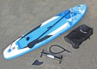 Peakpath Inflatable Sup Board  10 5 Ft W  Paddle  Pump  Leash  Fin   Backpack