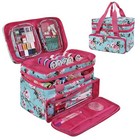  Sewing Accessories Organizer  bag Only      Double Layer Turquoise Floral
