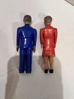 1940s Renwal Dollhouse Jointed Mother Doll No  43 Father No 44 Vintage Pink Blue