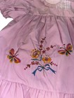 Vintage Unbranded Infant Girls Dress No Size Pink Lace Trim Embroidery Flowers