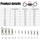 100 50x Rolling Barrel Swivel 42-330lb Fishing Swivels Solid Ring  1- 8 1 0-6 0