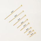 100pcs Gold Plated Head Pins 16-50mm Flat Ball Head Jewelry Making Bead Connecto