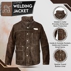 Leather Welding Jacket Flame Resistant Heavy Duty Tig Mig Welders Work Jacket