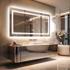 Oversized Wall Mounted Led Mirror Bathroom Vanity Makeup Mirror Anti-fog Dimmabl