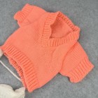 Vintage Crochet Knit Doll Baby Clothes Set - Orange Sweater Booties Shoes Cream