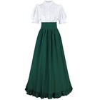 Fccam Victorian Dress For Women Short Sleeve 1800s Edwardian Xx-large Green