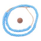Turquoise White Heart Beads 8mm Czechoslovakia Blue Round Glass Large Hole