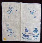 3 Vintage Poodle Handkerchiefs In Linen - Kimball  A484