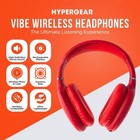 Hypergear Wireless Headphones Bluetooth Red- Noise Isolation Headphones Wireless