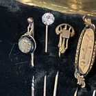 Jewelry Lot Of 7 Antique Stick Pins Art Nouveau Cala Lily George L  Paine