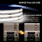 Miwise Cob Led Strip Light 32 8ft 10m cri 90  Daylight White 6000k High Lumen   