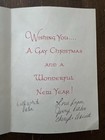 Vintage Mid-century Christmas Card Santa Claus And Ballerina 50   s 60   s