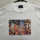 Vintage Times Square New York City Jansport Graphic T-shirt White Size Large Usa
