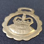 Horse Brass Queen Elizabeth Ii 1953 Coronation Royal Crown Vintage Collectable