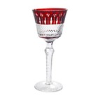 Burgundy 5oz Louis Crystal Wine Glass Hand Carved Goblet Edo Kiriko With Box 1pc