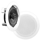 2  New Pyle Pdic51rd 5 25 Inch Round White In Ceiling Wall Flush Speakers Pair