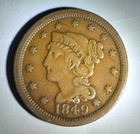 1849 Very Nice Large One Cent Liberty Coin