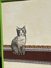 Vintage Felted Cat Groovy Framed Cork Board Bulletin Board Memo Board 26x26   