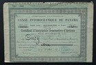 Panama - Panama Canal Company - 1883 - Provisional Cert for 10 Shares -rare-