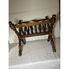 Vintage 20  Antique Mid Century Retro Turned Wood Spindle Magazine Rack Stand