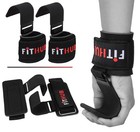 Power Weight Lifting Training Gym Hook Grips Straps Wrist Support Bandage  pair 