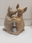 Mexican Folk Art Red Clay Dancing Dogs Of Colima Pottery Sculpture Handmade  A18