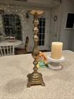 Vintage 19    Solid Brass Candlestick Holder  Heavy Hong Kong 