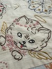 Vintage Baby Crib Quilt Handmade Embroidered Animals 25   x31   