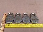 Lot Of 4 Vintage Hurd Padlocks Locks Body 2-1 2  Shackle 7 16  No Key Old Used