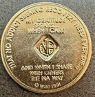 Vintage 1991 Wso Na 6  vi  Year Gold Plated Narcotics Anonymous Medallion