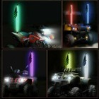 Pair 4ft Rgb Spiral Led Whip Lights Antenna Chase   Flag   Remote For Atv Utv