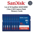 Lot Of 10 Sandisk 16gb Sd Sdhc Class 4 Memory Card Camera Sdsdb-016g-b35 New
