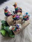 Artisan Handmade Llama Keychains From Peru Multicolored Lot Of 5 Miniature Charm